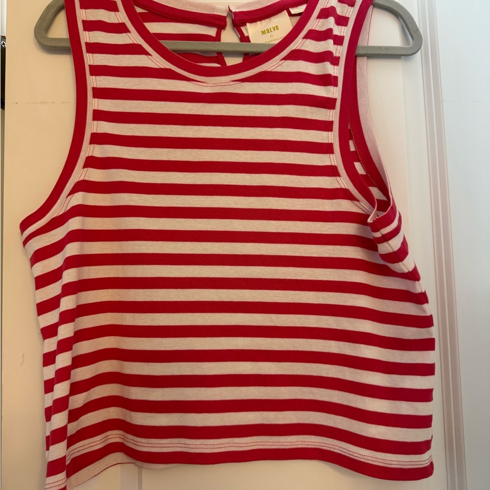 Anthropologie Maeve Red and White Striped Top